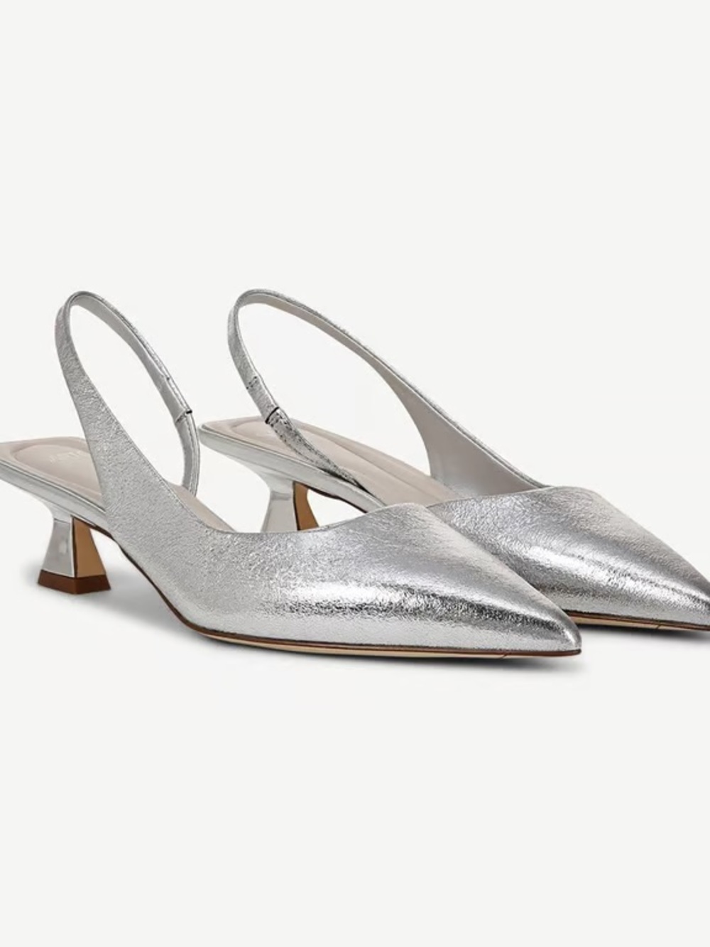 Silver Sarto Devlin Slingback Shoes New in Box